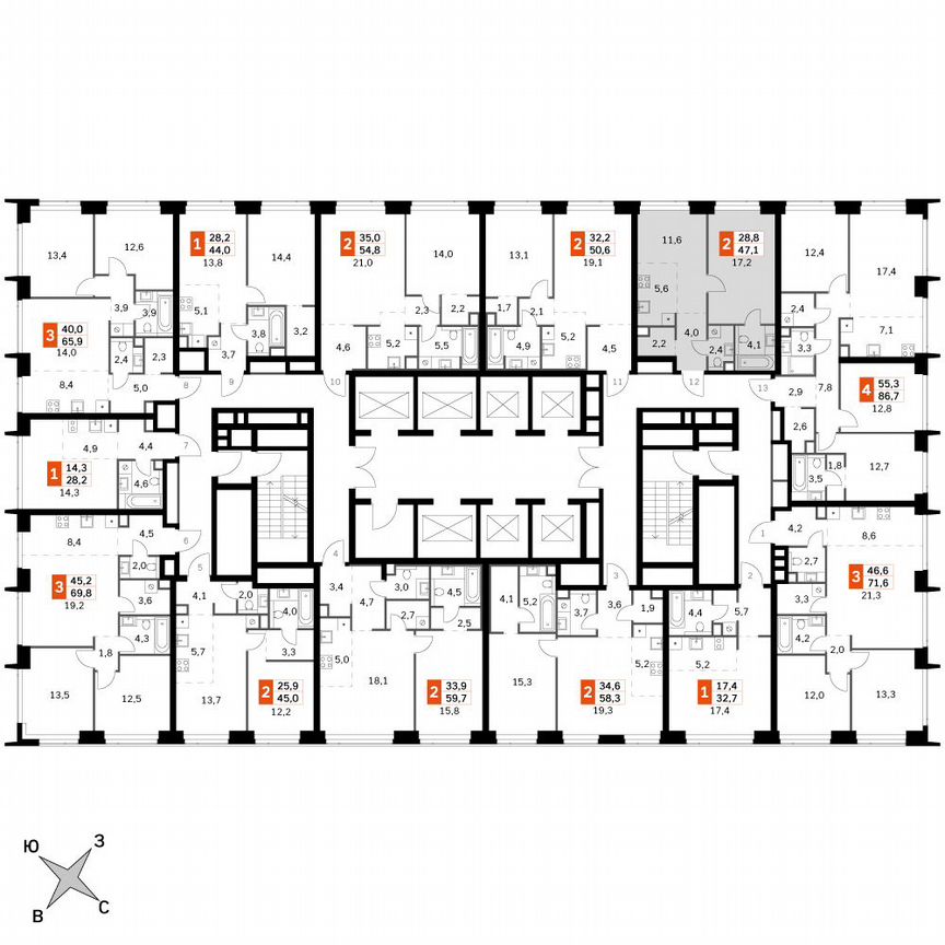1-к. квартира, 47,1 м², 21/21 эт.
