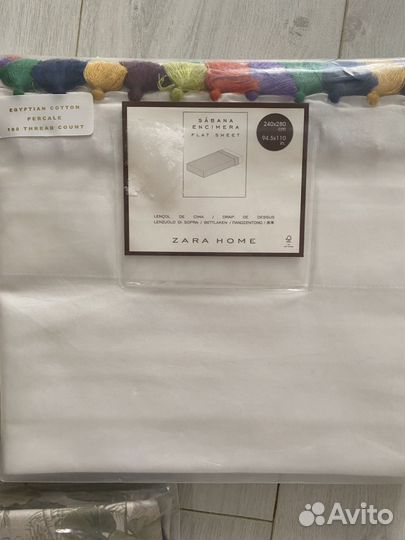 Zara home верхняя простынь240 на280 оригинал