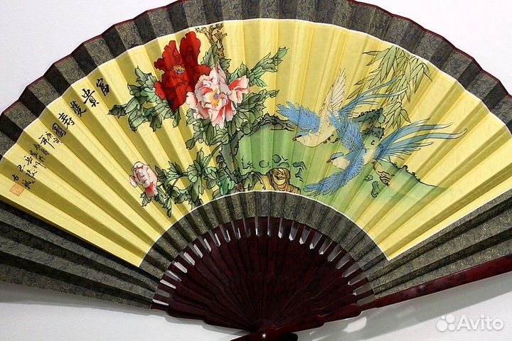 Две Птицы Китайский Настенный Веер,0,65м ru 2 -1