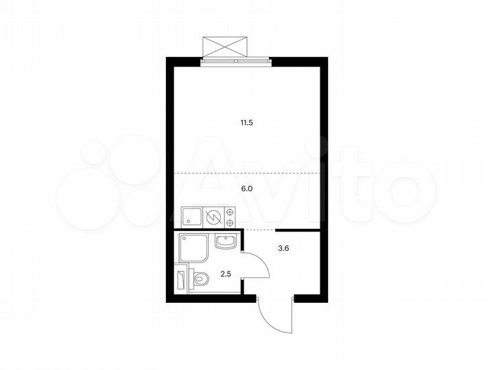 Квартира-студия, 23,6 м², 21/25 эт.