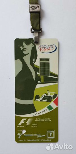 Бейдж F1 Formula 1 2003 Monza Italy