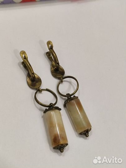 Серьги в античном стиле с агатами