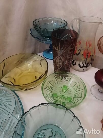 Ваза цветное стекло СССР