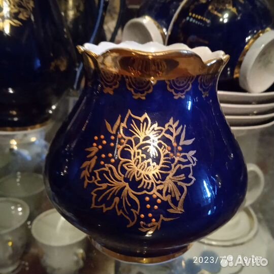 Чайный и кофейный сервиз, кобальт