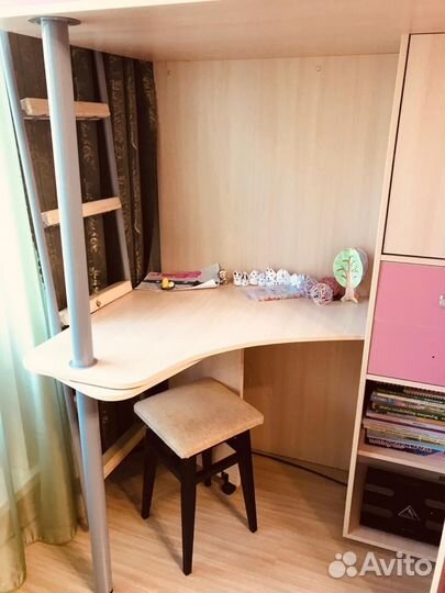 Кровать-чердак рв Мебель М-85 + матрас