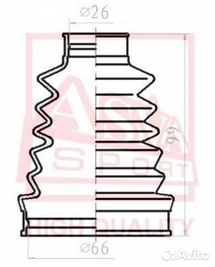 Asva asbt-intg Пыльник шруса внутренний (комплект