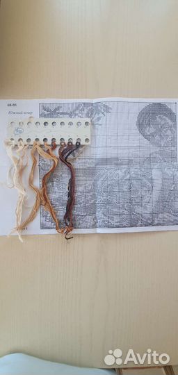 Схема и остатки наток для вышивания