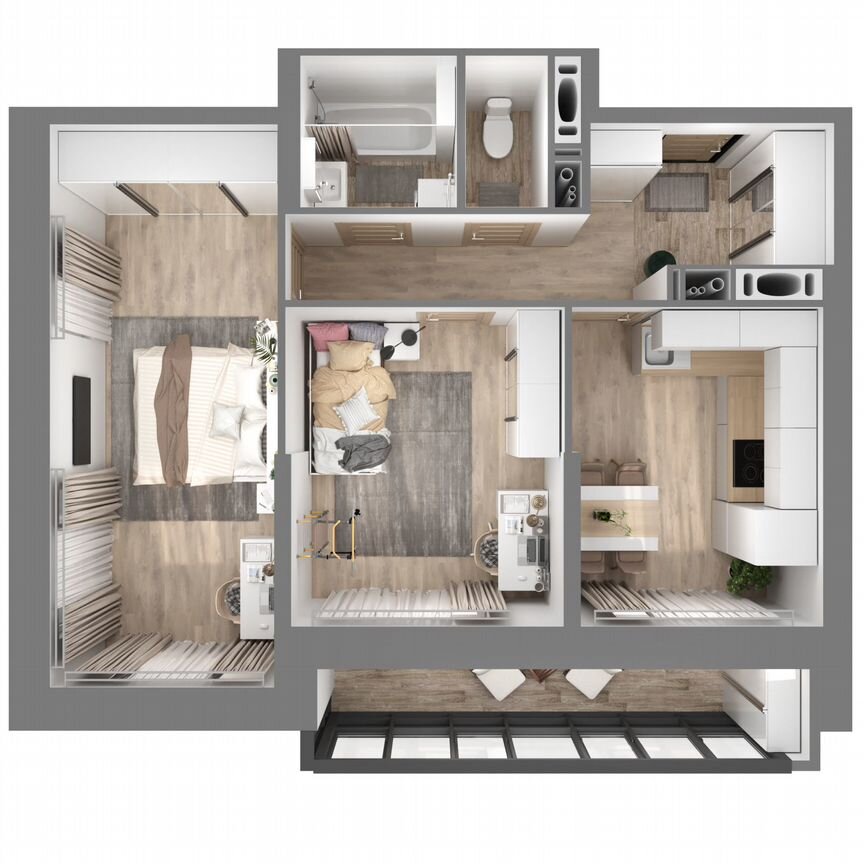 2-к. квартира, 55,4 м², 10/23 эт.