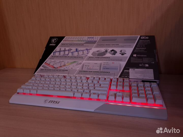 Клавиатура проводная MSI Vigor GK30 White