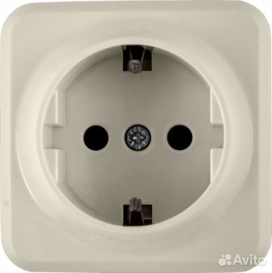 Розетка накладная First с заземлением, цвет бежевы