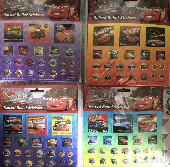 Объемные наклейки Cars Disney 15 шт
