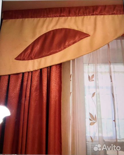 Комплект шторы с ламбрекеном и покрывало
