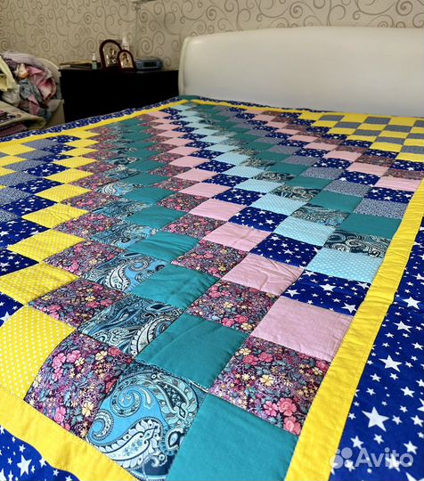 Одеяло покрывало подарок в стиле пэчворк