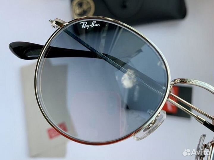 Очки ray ban round metal пепельные
