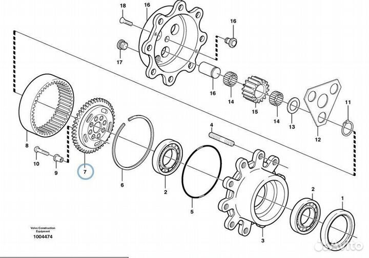 131825 Шестерня солнечная зубчатая планетарная