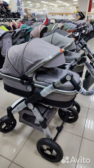Коляска Luxmom 600 G Lux 3в 1, коричневый