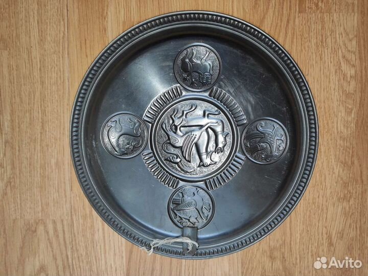 Панно тарелка медная