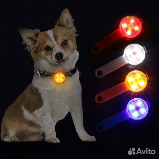 Подвесной светящийся брелок на ошейник собак