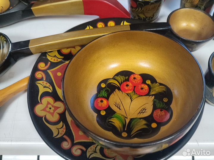 Посуда расписная из дерева СССР