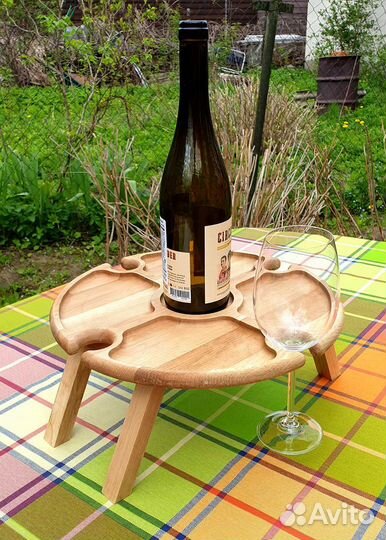 Винный столик-поднос для вина и закусок на 4-х чел