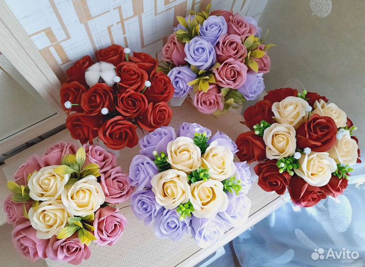 Цветы. Букет из мыльных роз