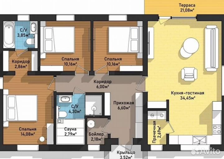 Готовый проект дома топ 100м2 42 листа формат4