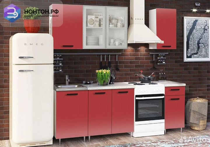 Кухня Рио-1 1.7м красная