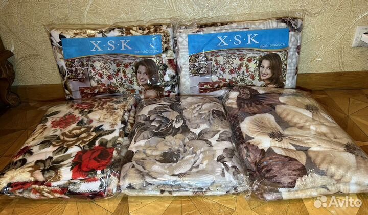 Плед флисовый новый бамбук в упаковке