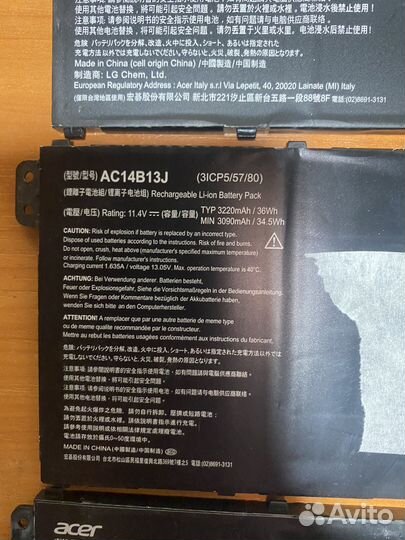 Аккумуляторы acer ac14b
