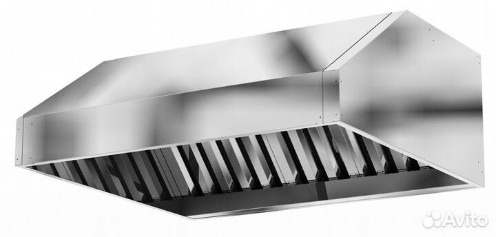 Зонт вытяжной с жироуловителем, 350x700x2500