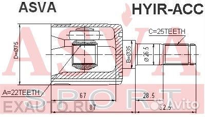 Шрус внутренний правый 22x35x25