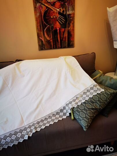 Самотканка с кружевом винтаж