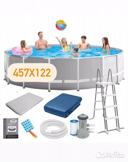 Бассейн Premium Intex 457x122см каркасный
