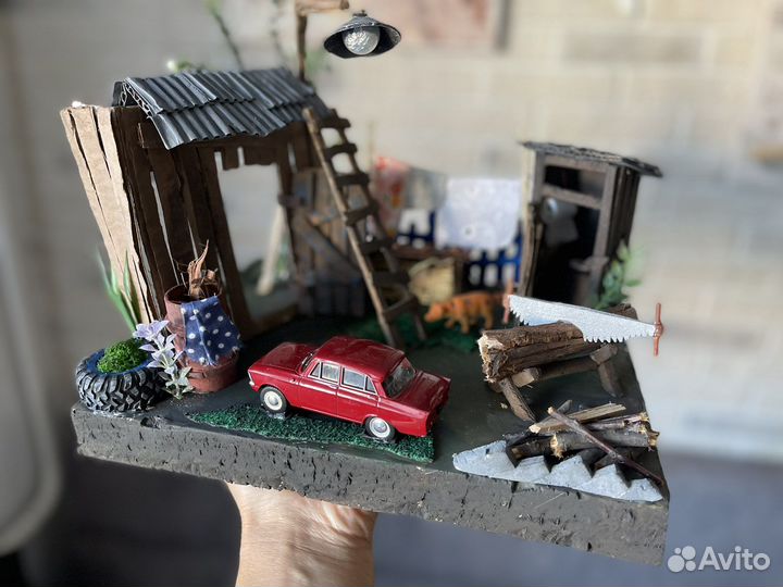 Макет поделка деревенский дворик