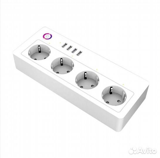 Умный сетевой фильтр 1.8м (4*гн,4*USB.)