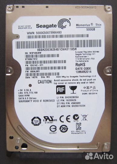 Жесткие диски HDD SSD 2,5