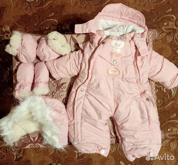 Зимний комбинезон для девочки на рост 68
