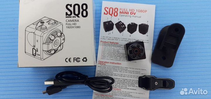 Видео камера SQ8 аккумуляторная Мини 20ммх22мм HD