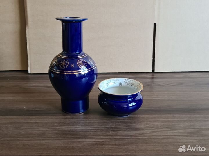 Ваза и сахарница без крышки