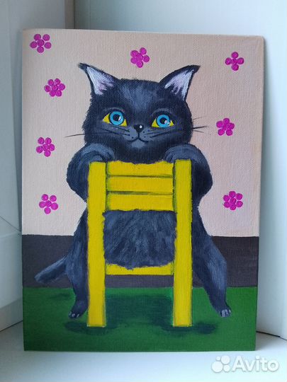 Картина на холсте с котом