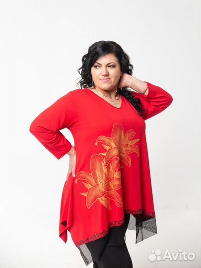 Туника трапеция большого размера р.60-72