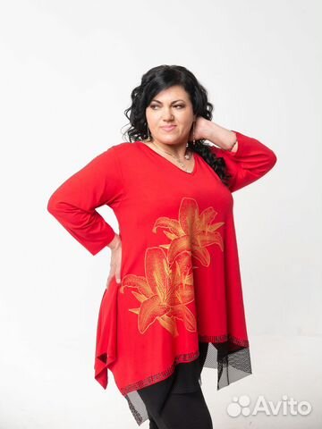 Туника трапеция большого размера р.60-72