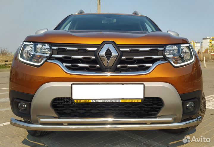 Renault Duster2021 Защита перед. бампера двойная