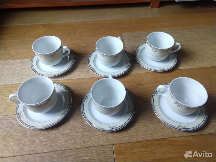 Чайные чашки с блюдцами Чехия 6 шт