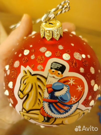 Елочная игрушка ручная роспись стекло