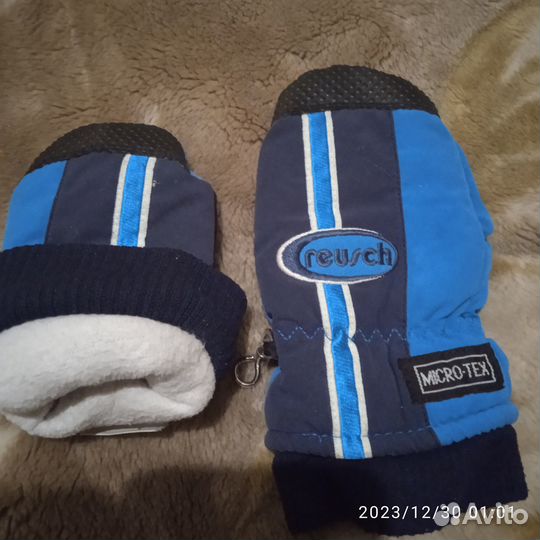 Краги и варежки-дубленки детские на 4-8 лет