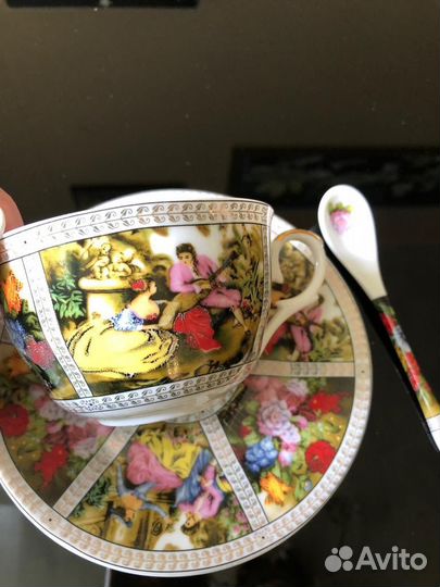 Чайная пара новая золотые ромашки