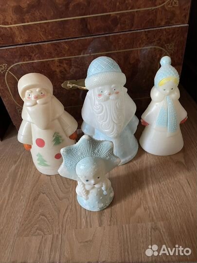 Дед мороз и снегурочка СССР пластик