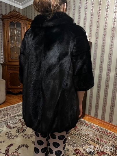 Шуба норковая 46 48 черная автоледи