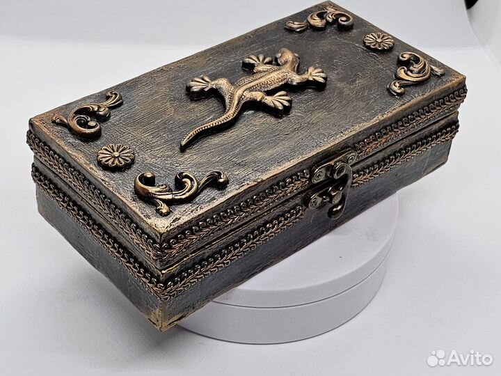 Шкатулка-купюрница «Бронзовый геккон»